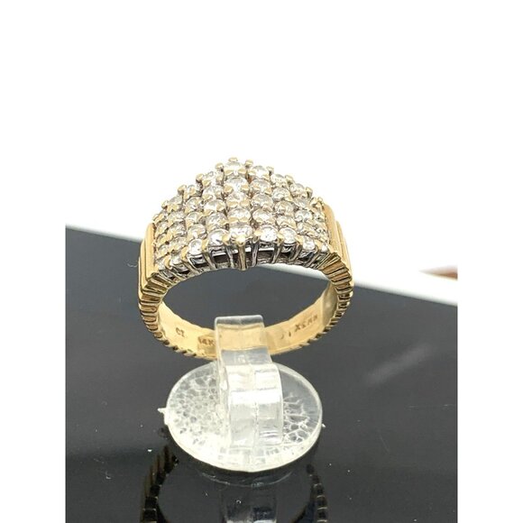 Cocktail Ring Diamond 14k Yellow Gold Cluster 0.75ctw Estate Women's Size 6.5 - Picture 3 of 14